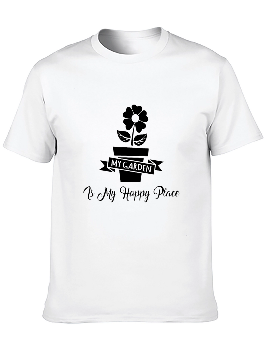 My Garden is My Happy Place Black T-Shirt
