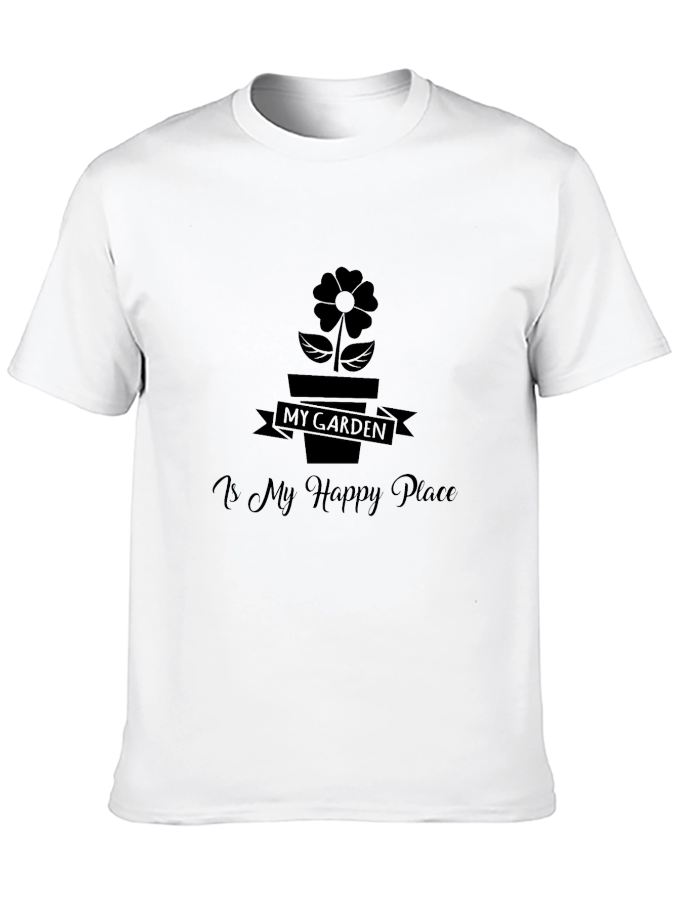 My Garden is My Happy Place Black T-Shirt