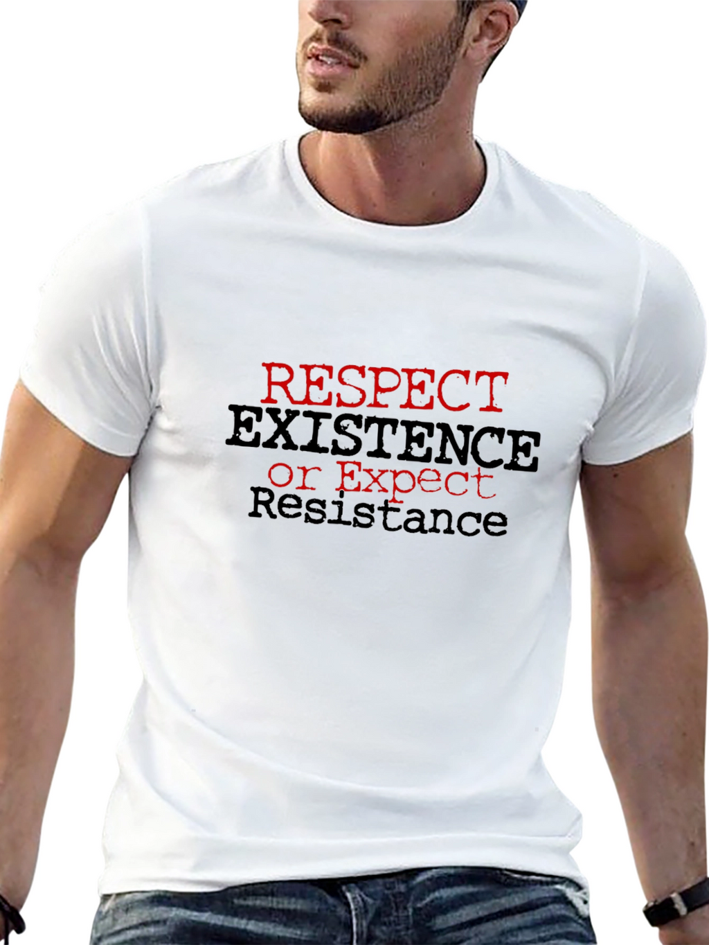 Respect Existence Graphic Tee - Black