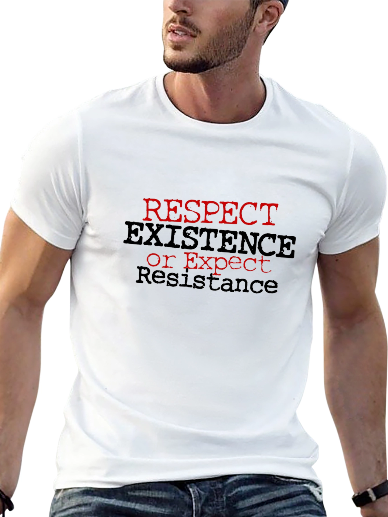 Respect Existence Graphic Tee - Black
