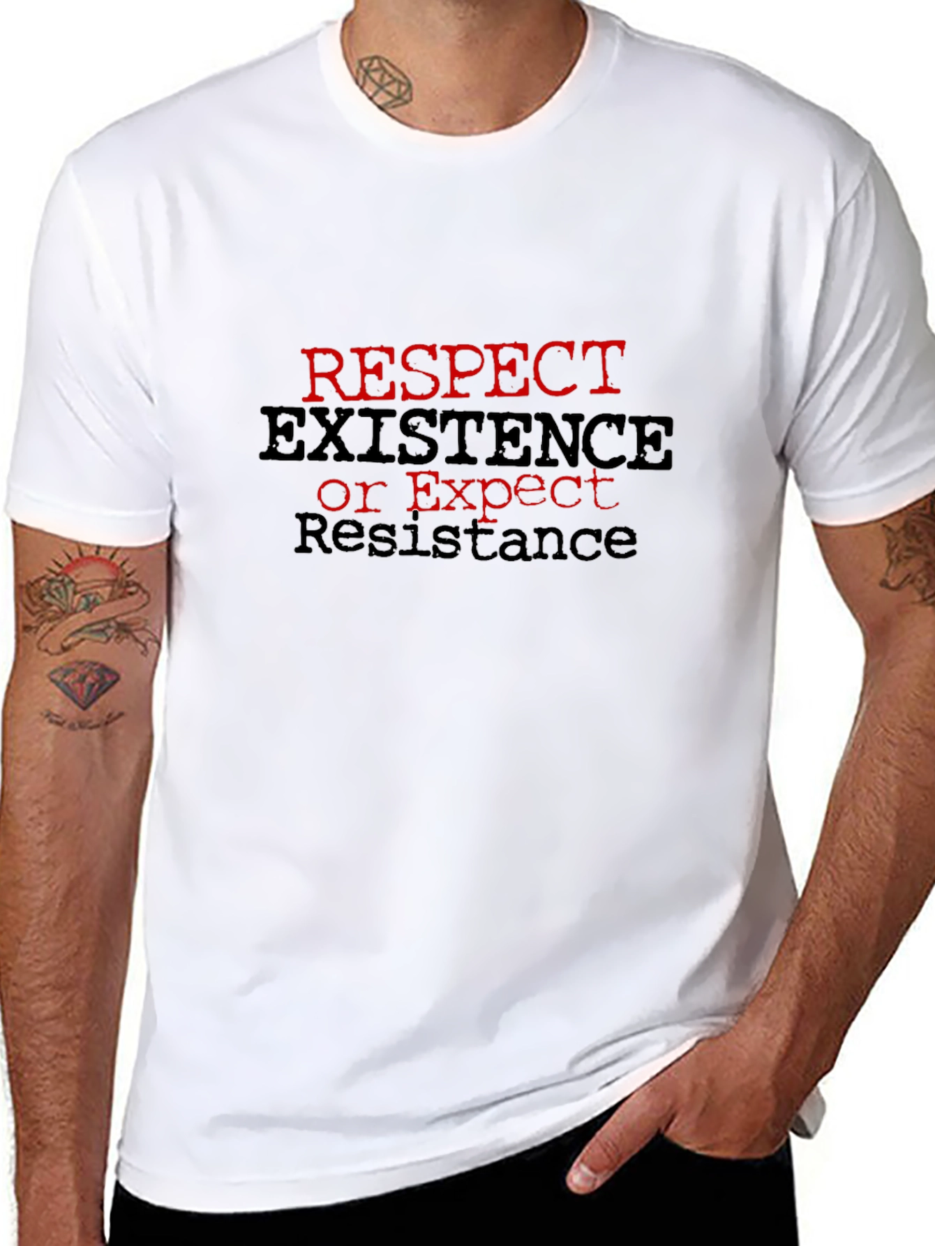 Respect Existence Graphic Tee - Black