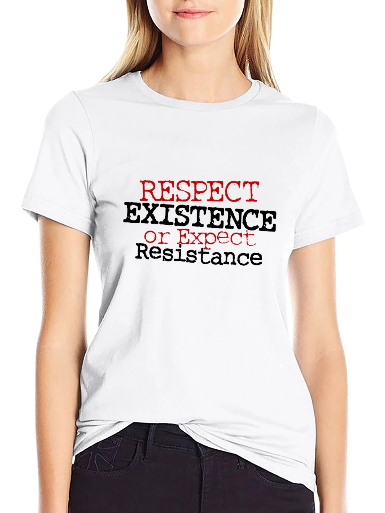 Respect Existence Graphic Tee - Black