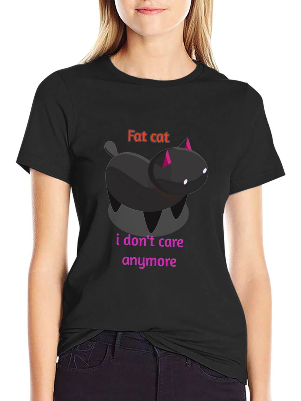 Fat Cat Graphic Tee - Unisex Black T-Shirt