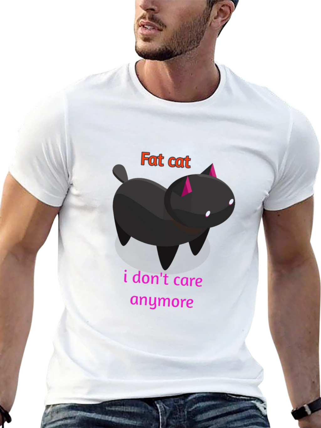 Fat Cat Graphic Tee - Unisex Black T-Shirt
