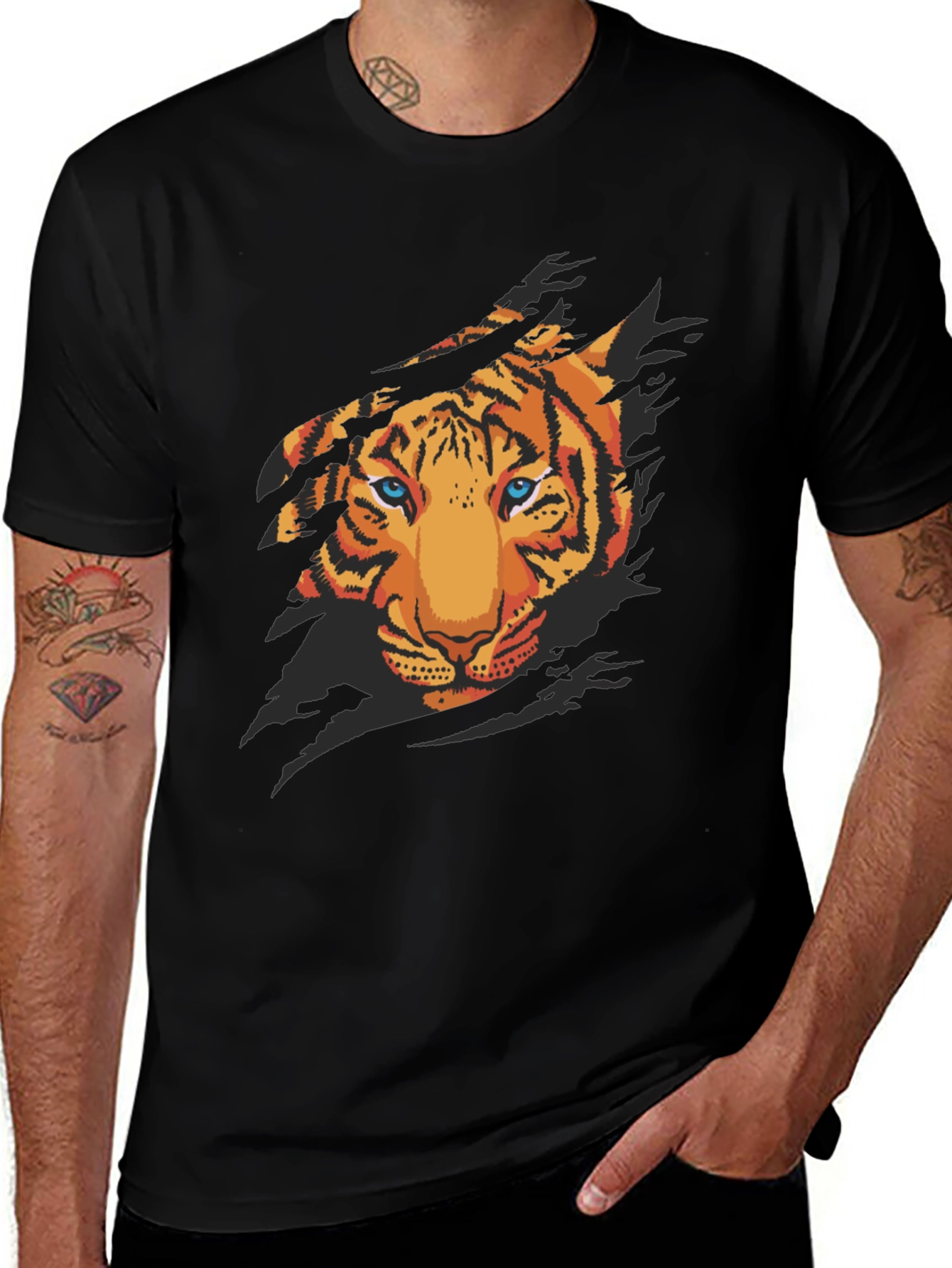 Tiger Graphic Black T-Shirt - Fierce Style
