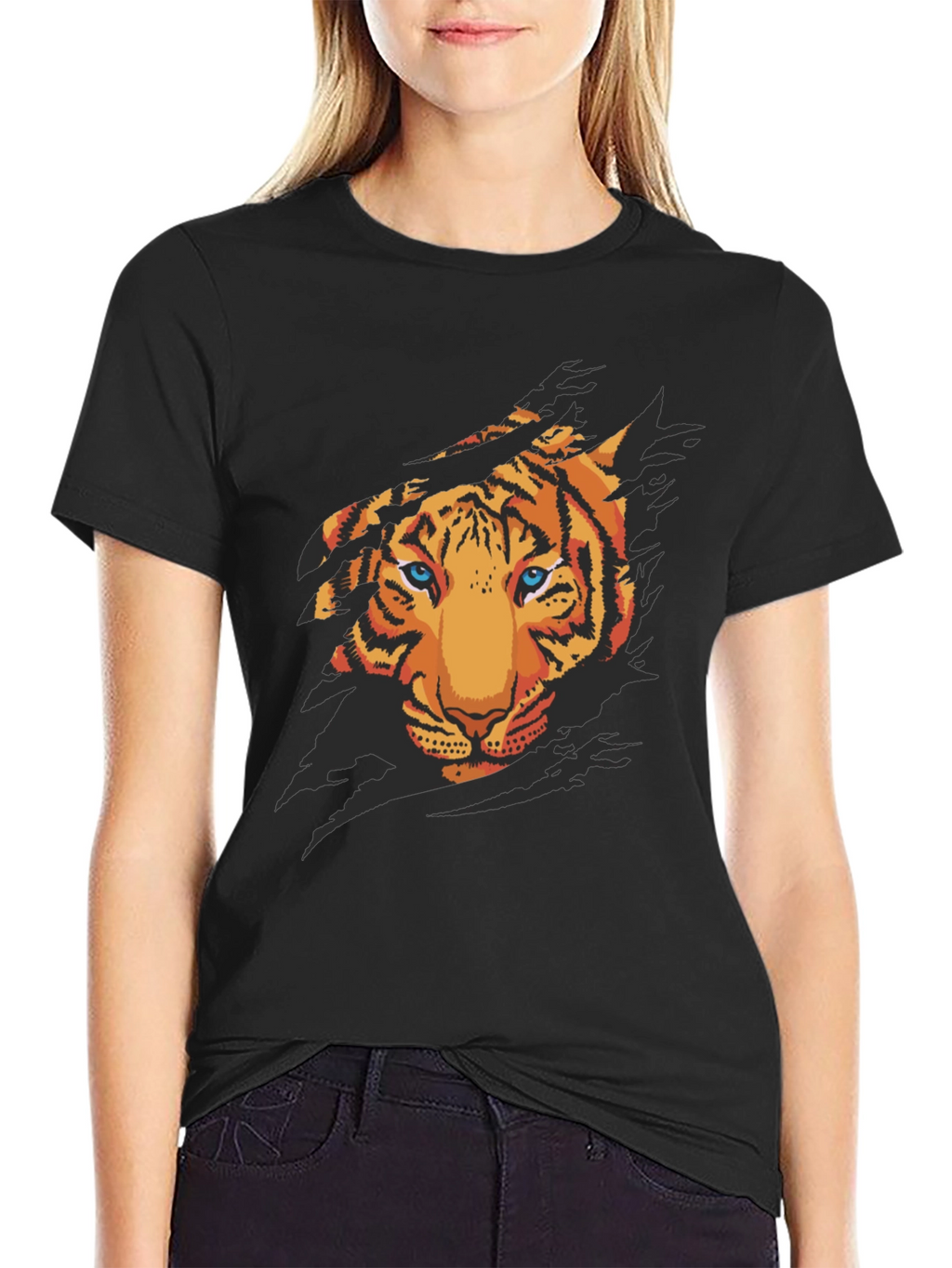 Tiger Graphic Black T-Shirt - Fierce Style
