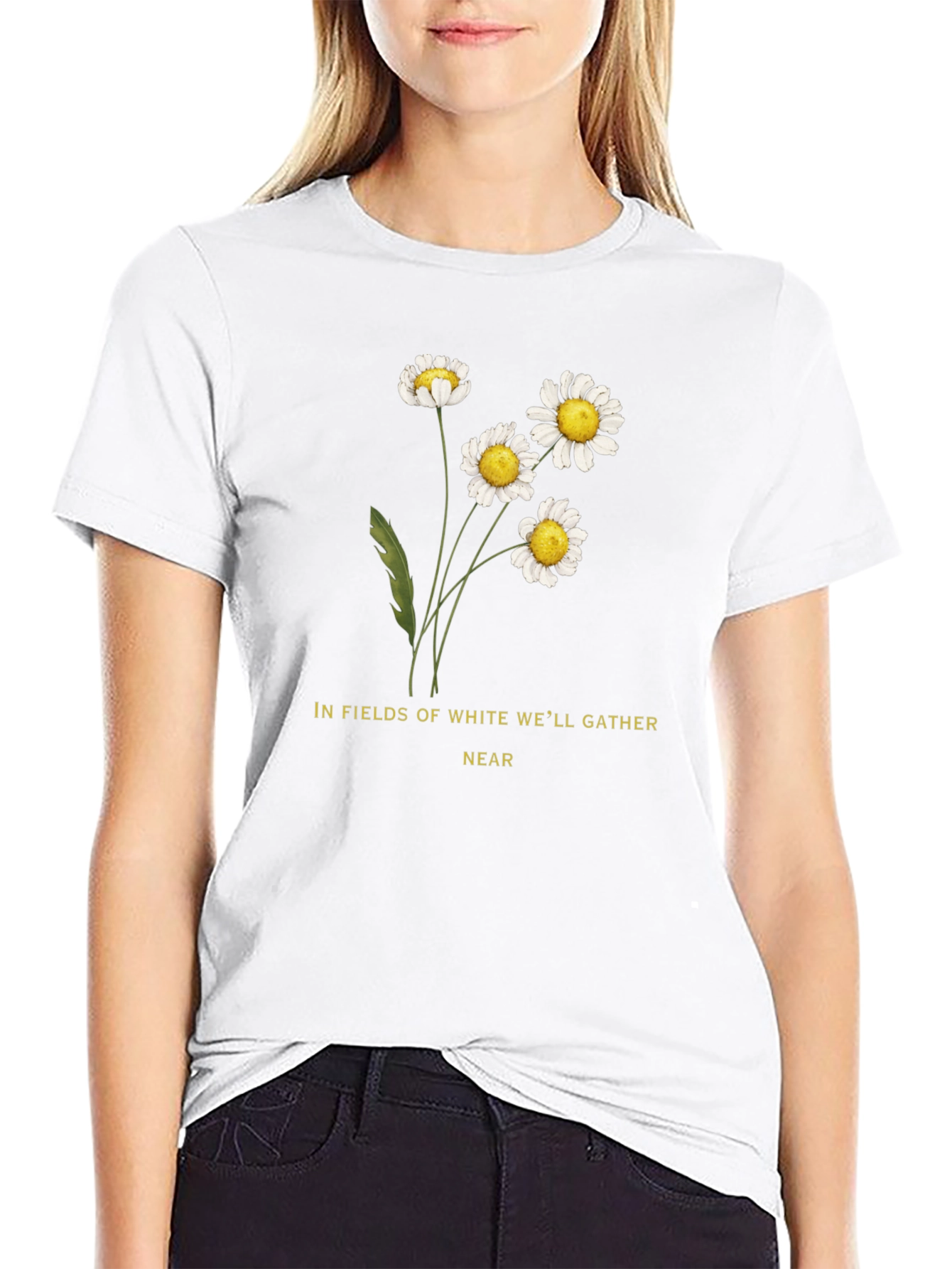 Daisies Graphic Tee - In Fields of White