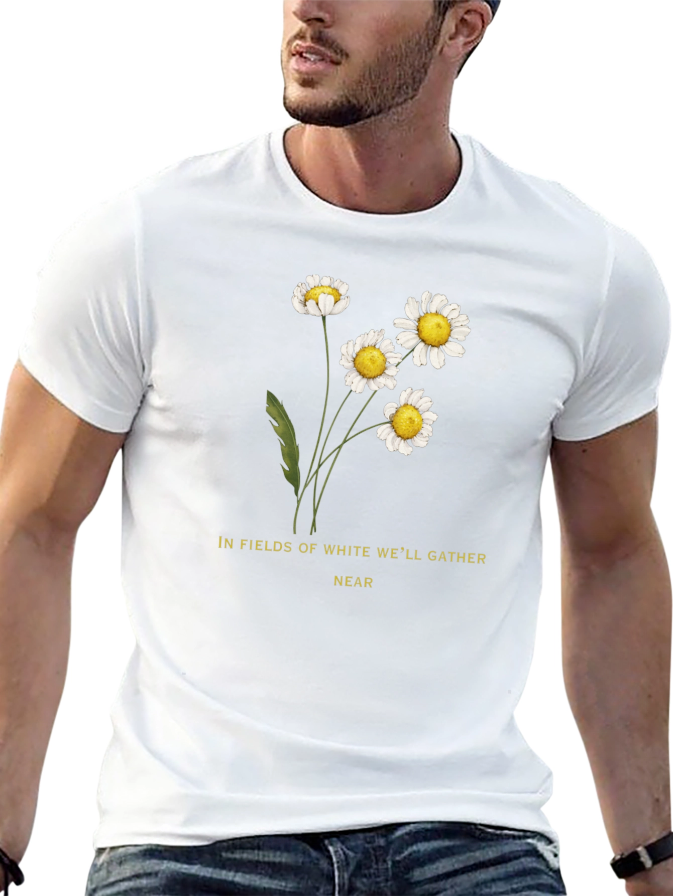Daisies Graphic Tee - In Fields of White