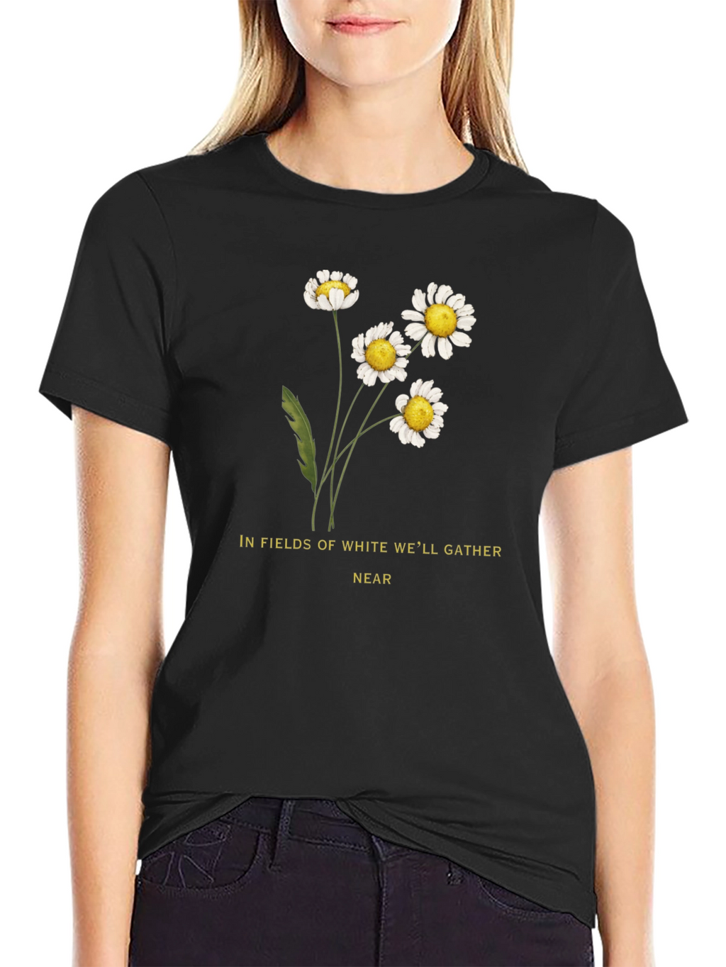 Daisies Graphic Tee - In Fields of White