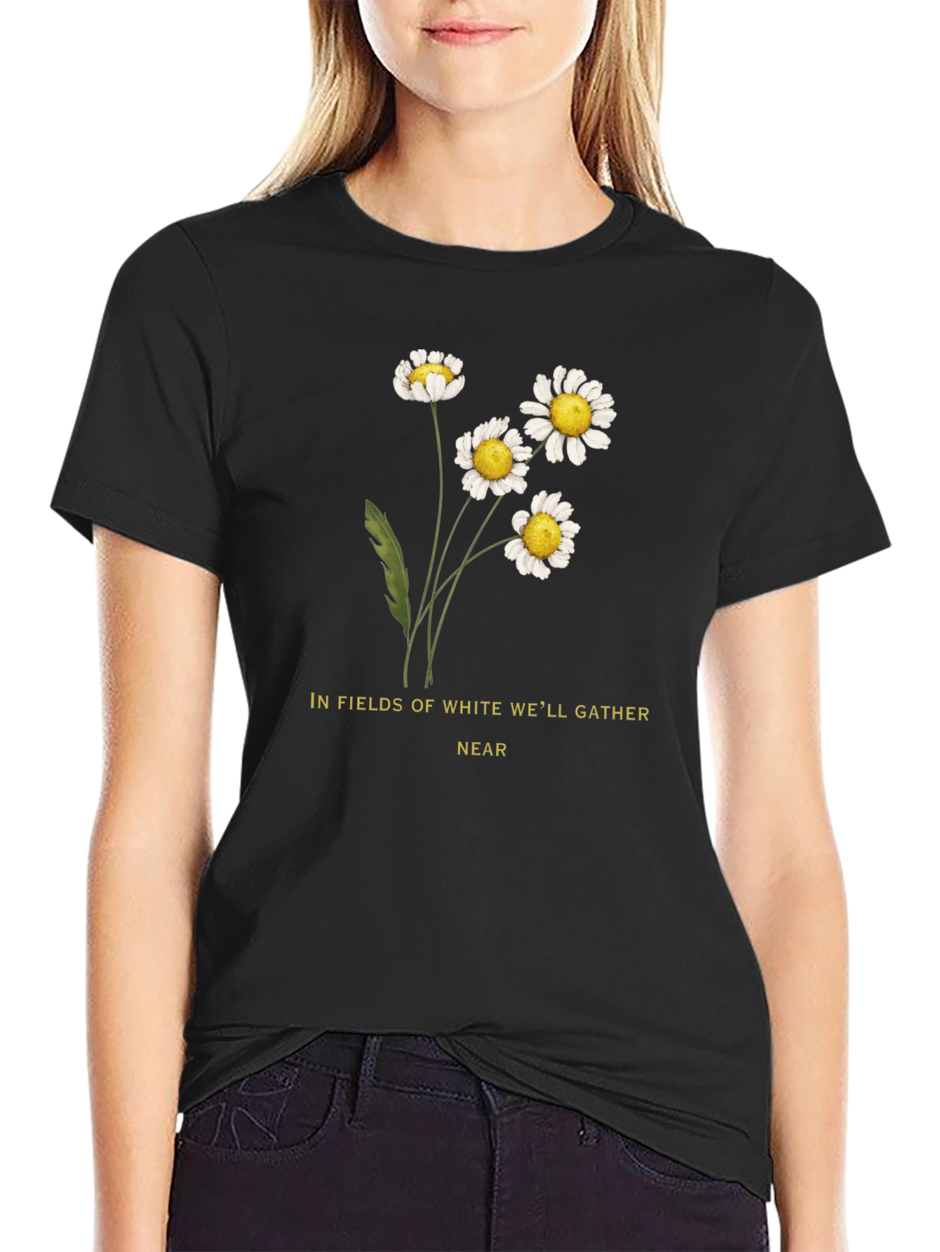 Daisies Graphic Tee - In Fields of White