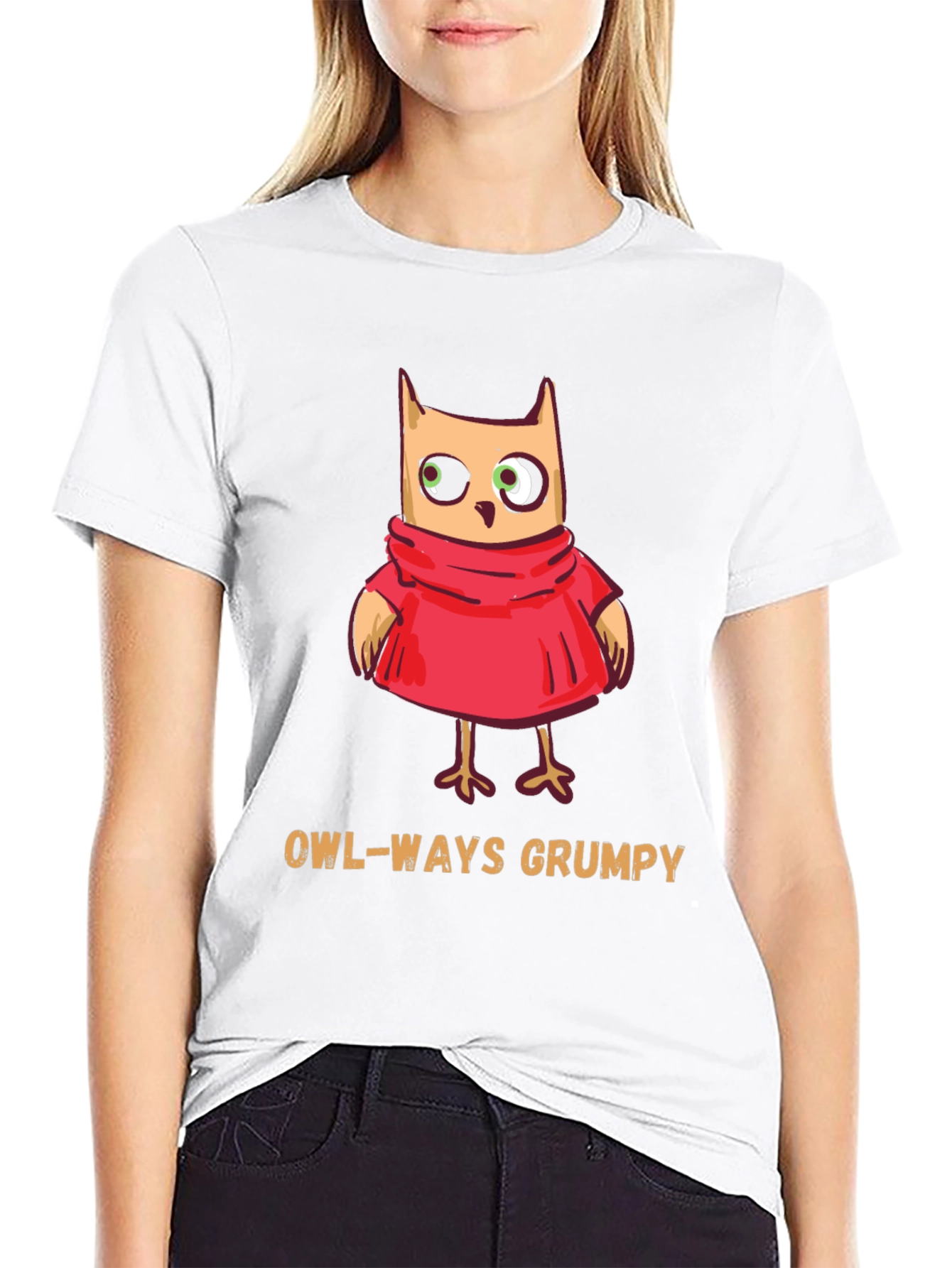 Owl-Ways Grumpy T-Shirt - Funny Cartoon Owl Tee