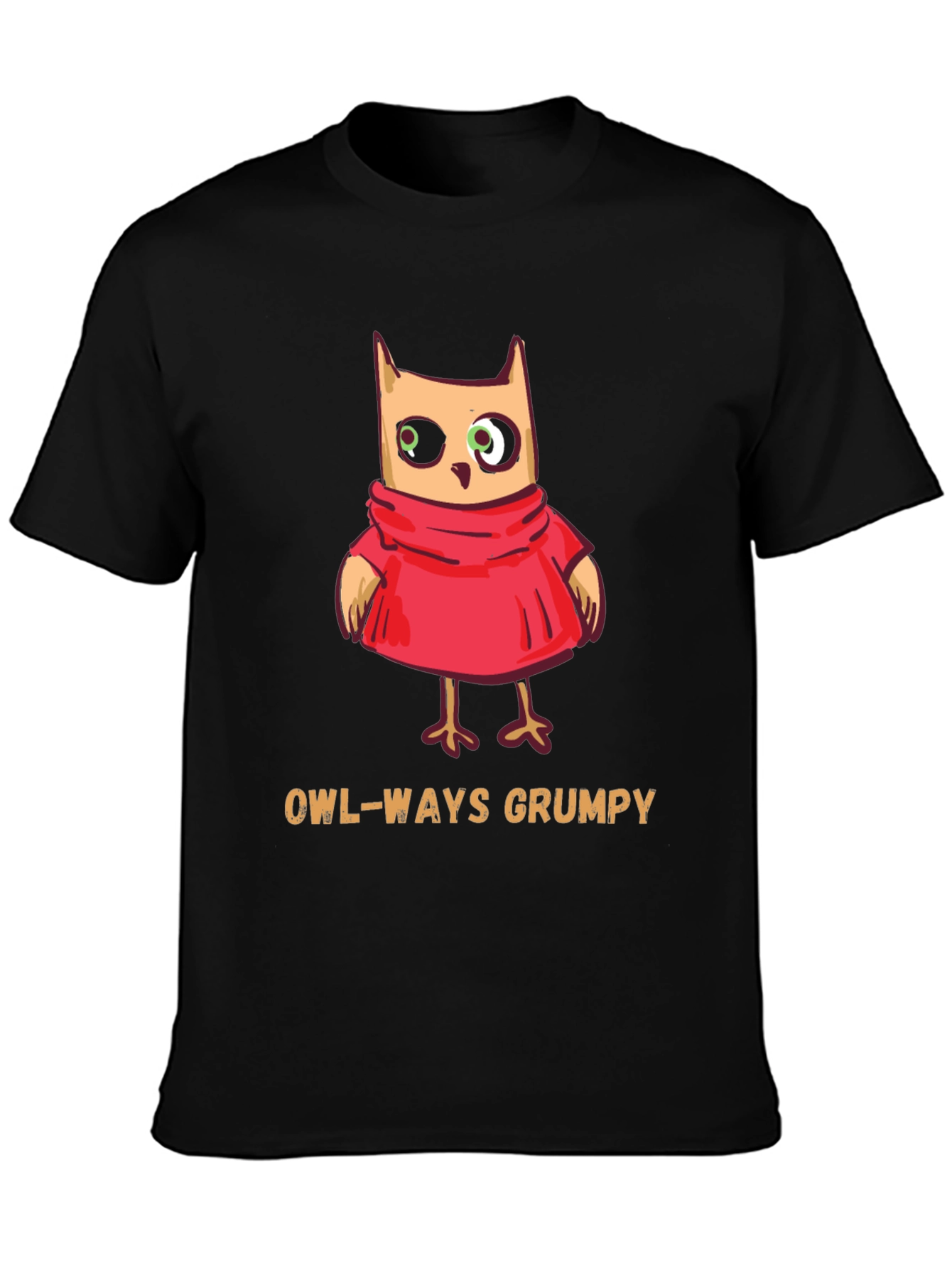 Owl-Ways Grumpy T-Shirt - Funny Cartoon Owl Tee