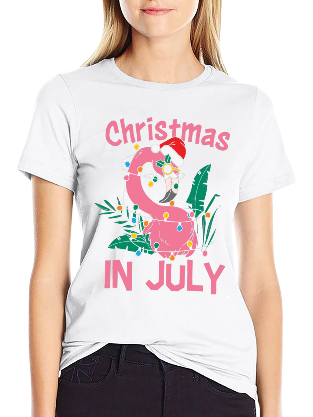 Christmas in July Flamingo T-Shirt