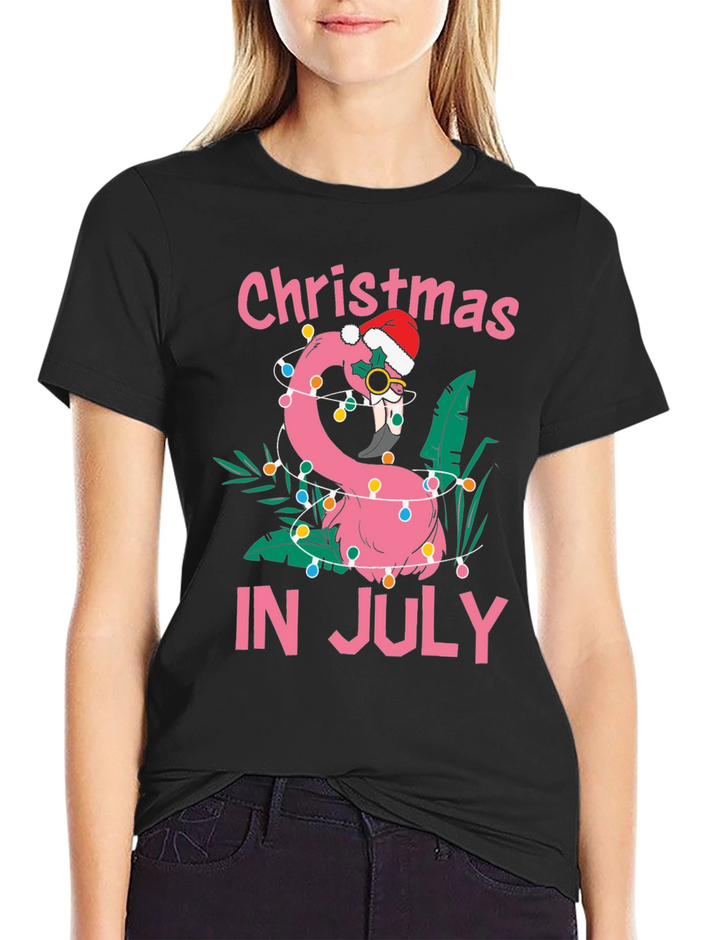 Christmas in July Flamingo T-Shirt