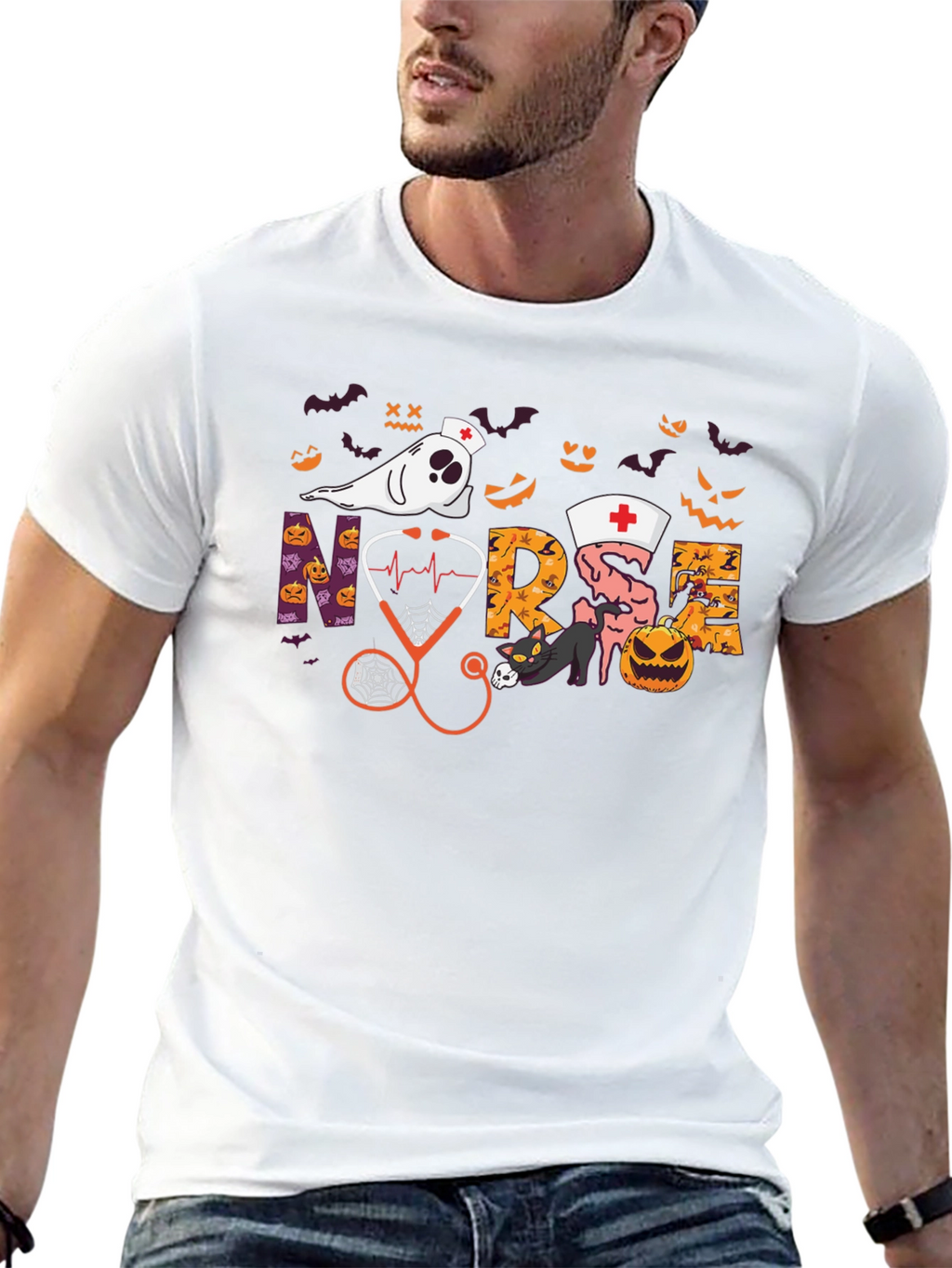 Halloween Nurse Graphic T-Shirt