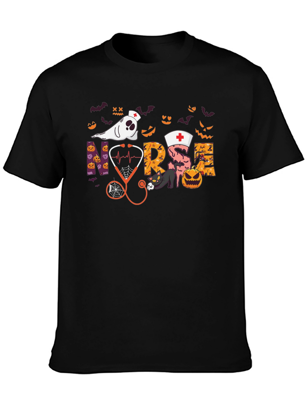 Halloween Nurse Graphic T-Shirt