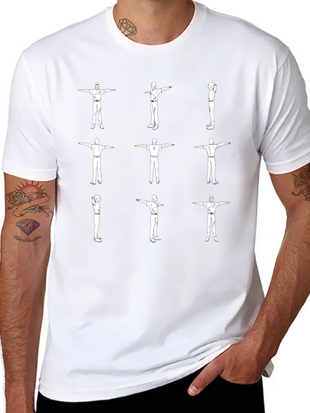 T-Pose Mens Graphic Tee - Black