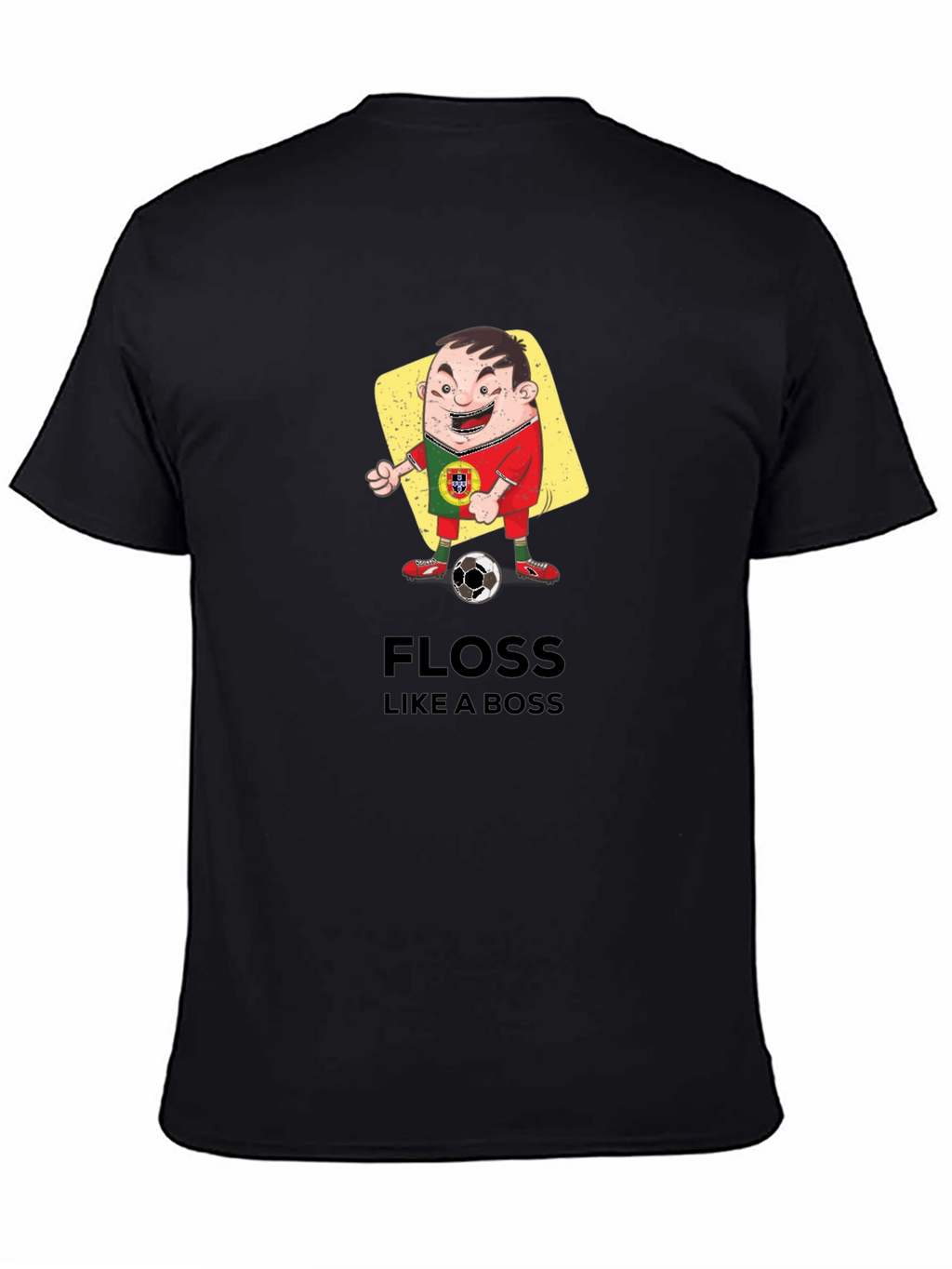 Portugal Soccer Floss Like a Boss Black T-Shirt