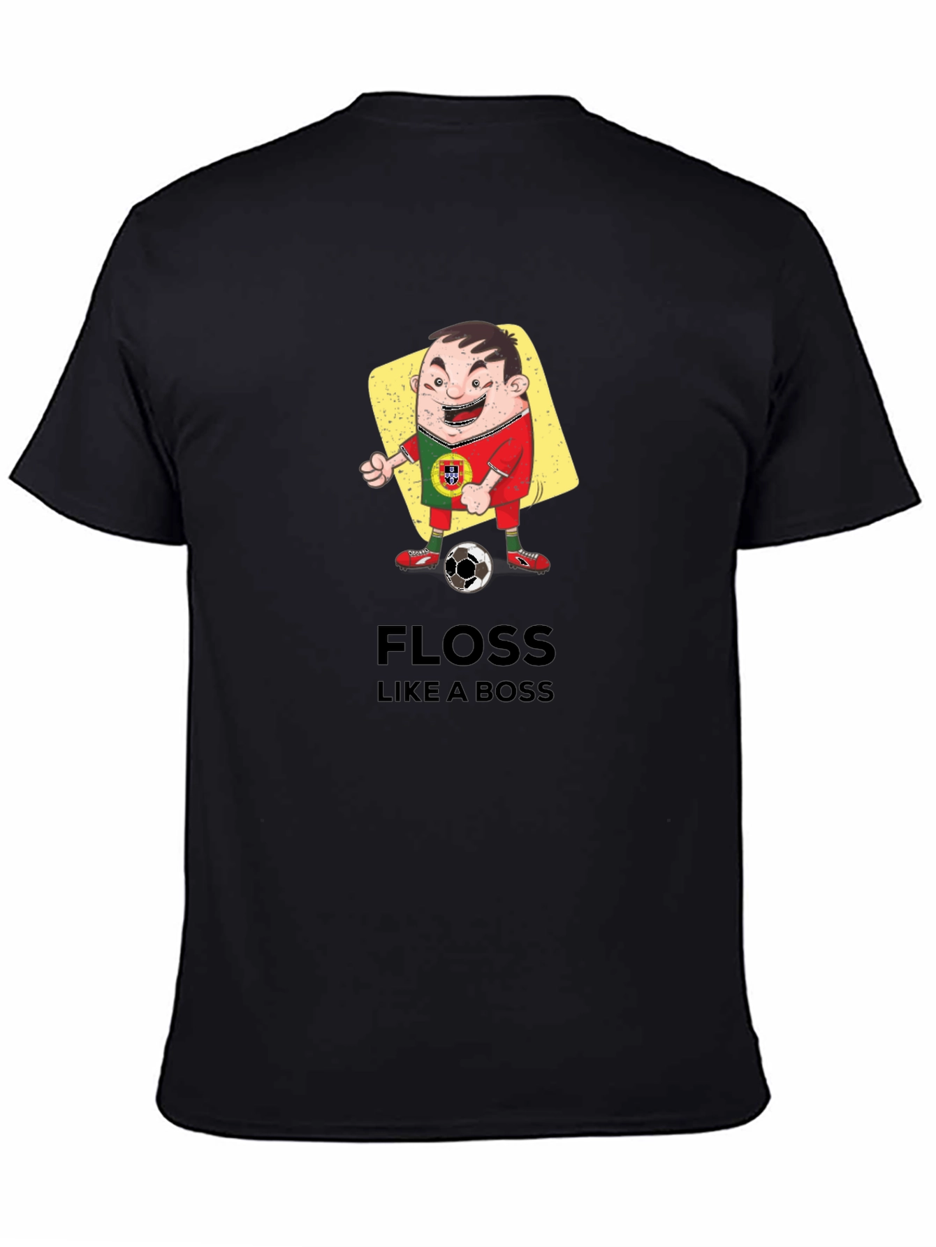 Portugal Soccer Floss Like a Boss Black T-Shirt