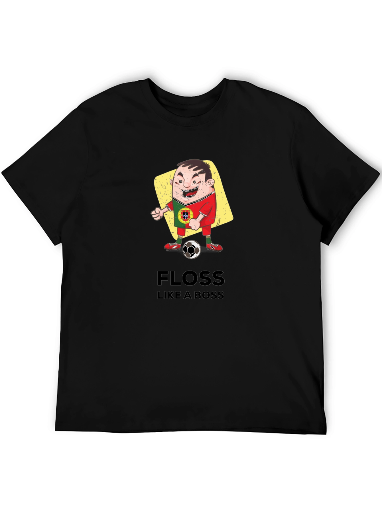 Portugal Soccer Floss Like a Boss Black T-Shirt