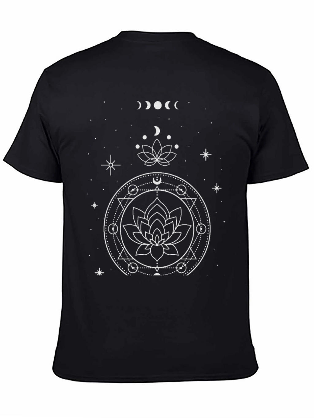 Celestial Lotus Graphic Tee - Black