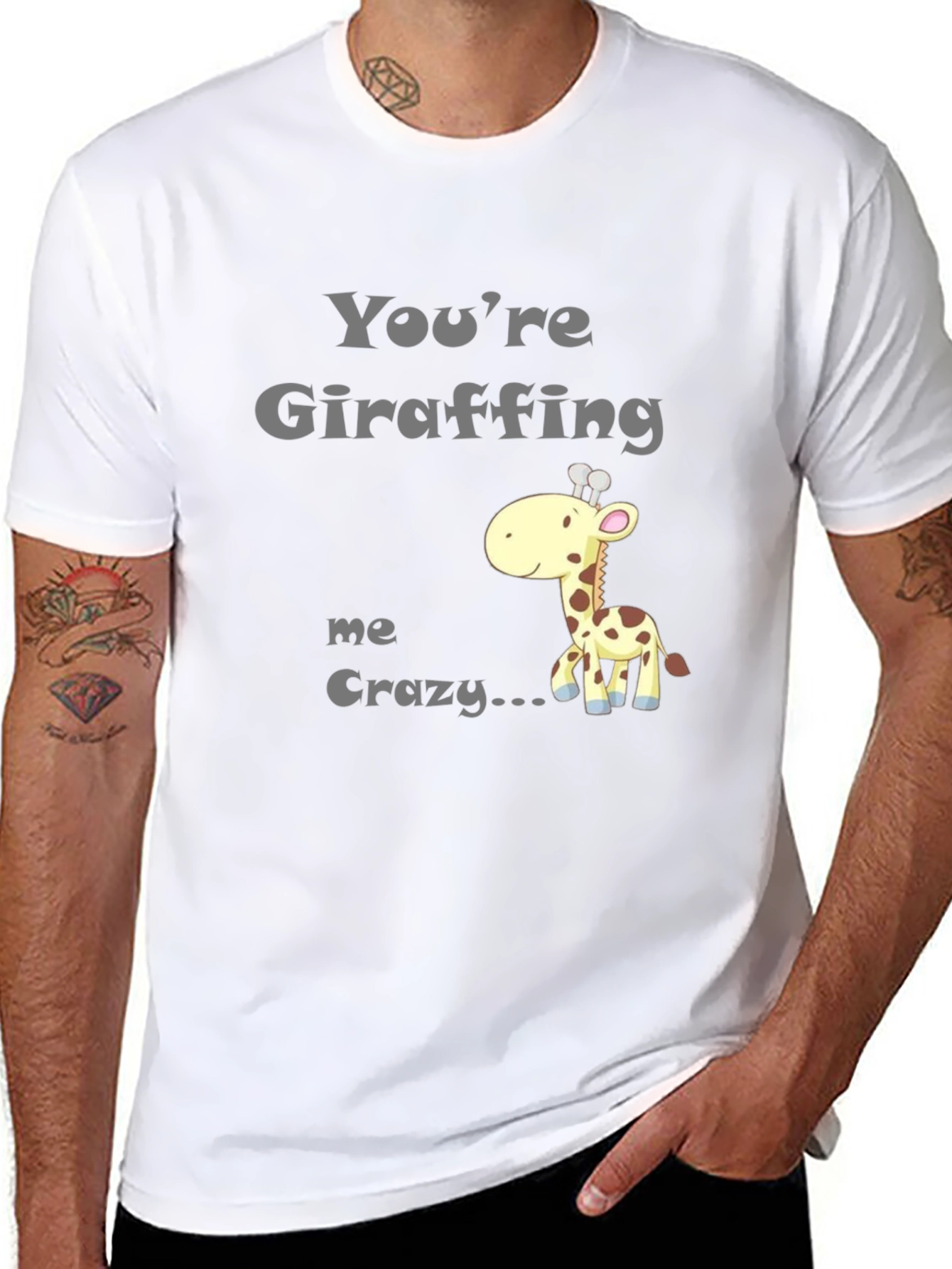 Youre Giraffing Me Crazy T-Shirt - Novelty Graphic Tee