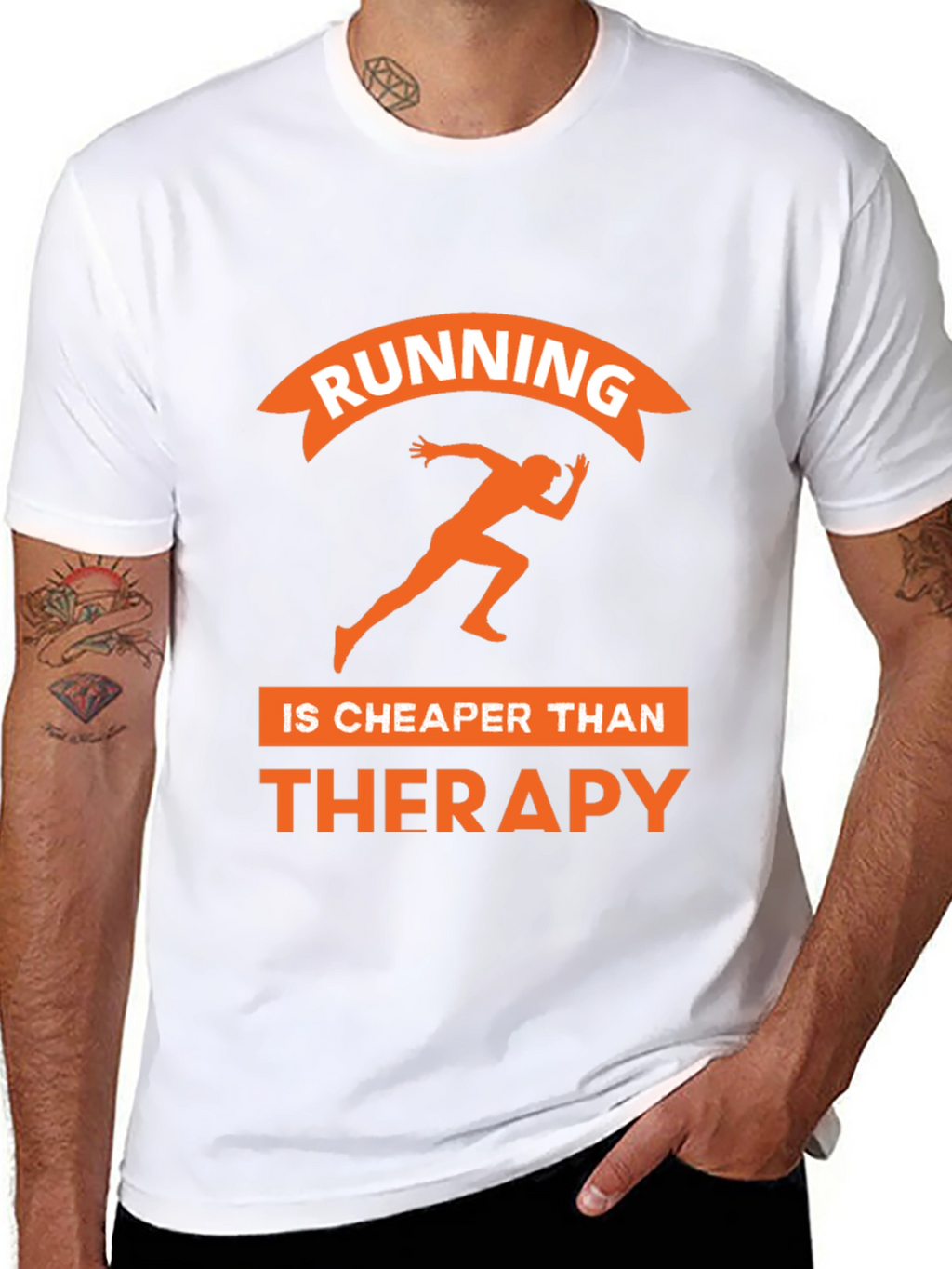Running is Cheaper Than Therapy Graphic Tee