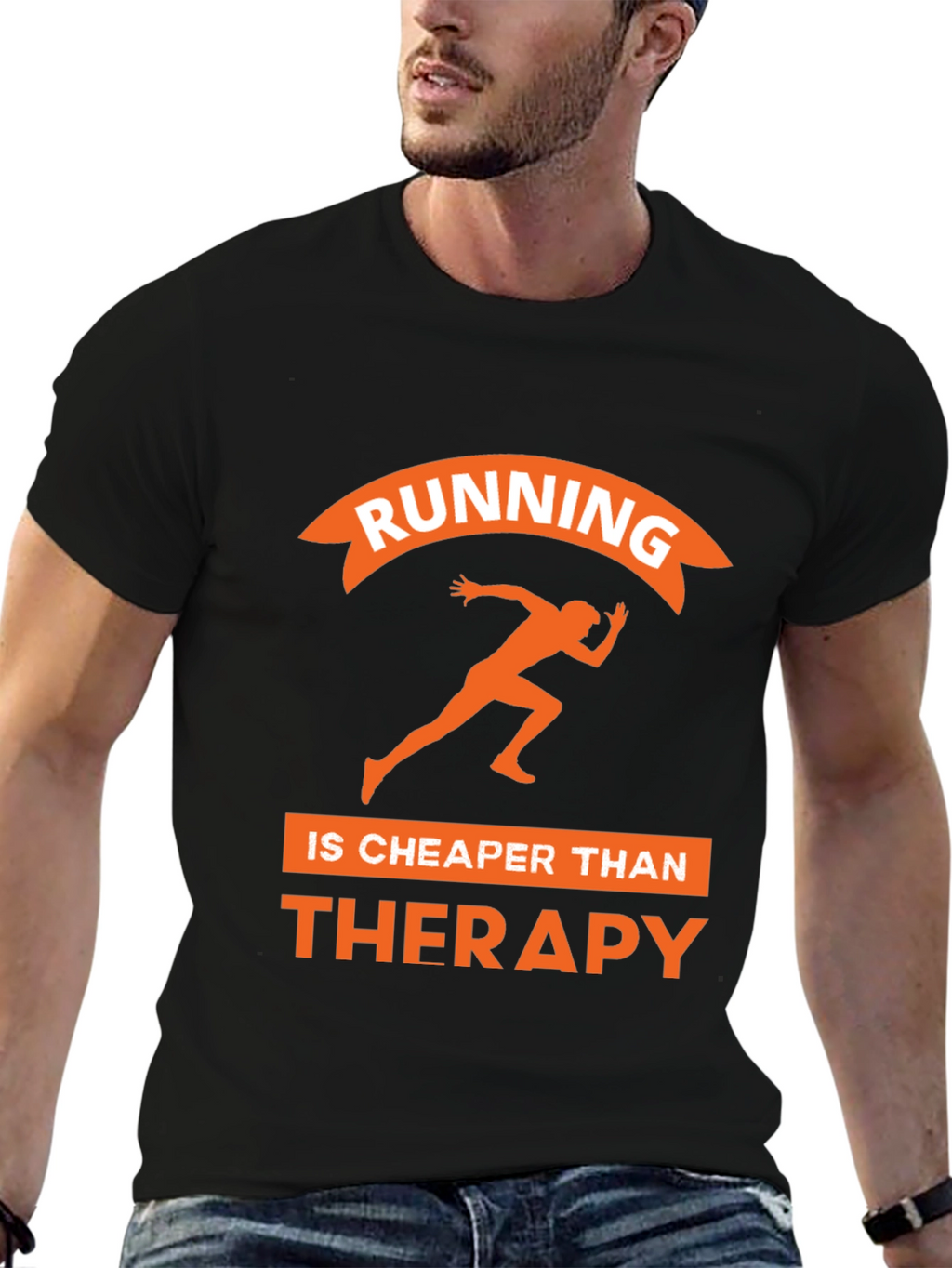 Running is Cheaper Than Therapy Graphic Tee