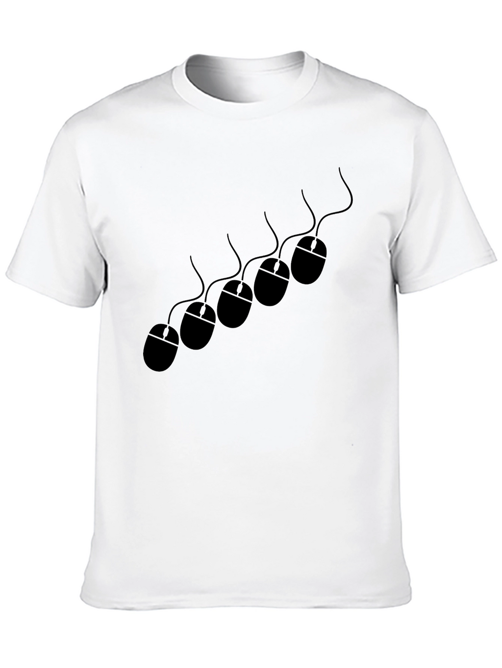 Novelty Mouse Pattern Black T-Shirt
