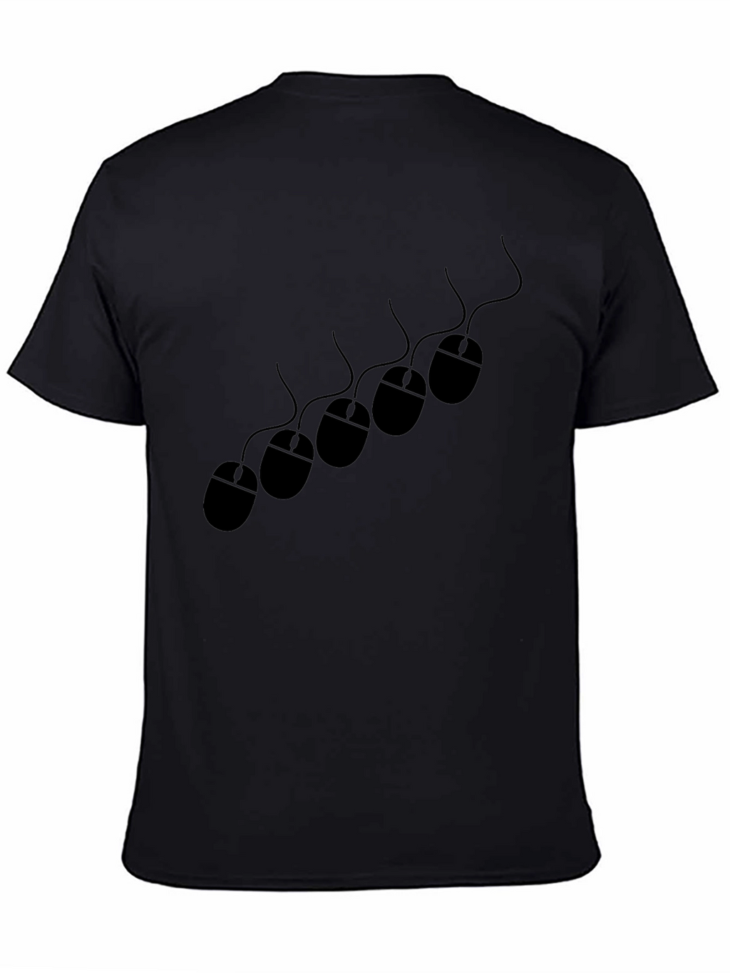 Novelty Mouse Pattern Black T-Shirt