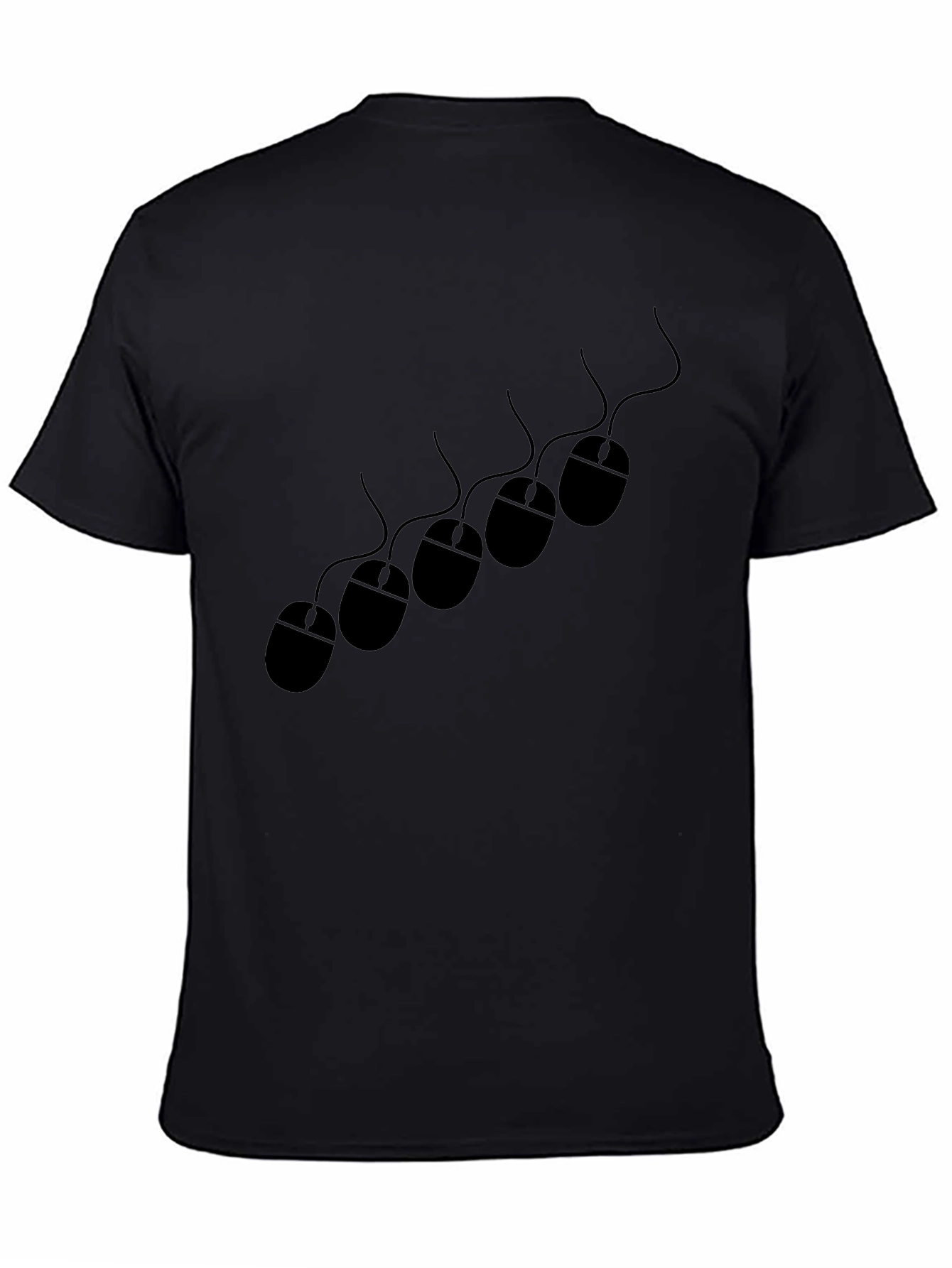 Novelty Mouse Pattern Black T-Shirt