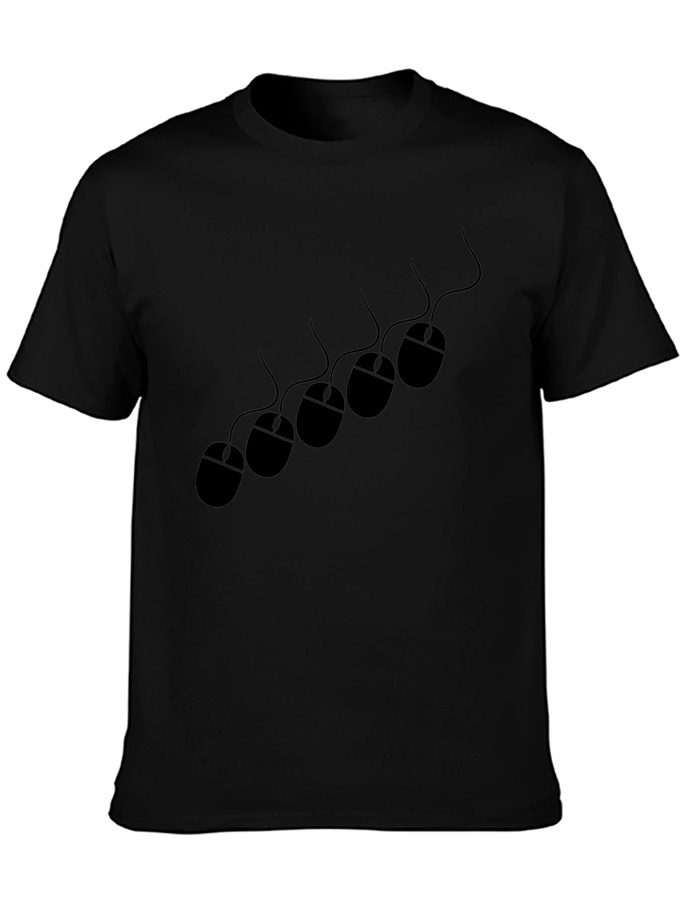 Novelty Mouse Pattern Black T-Shirt