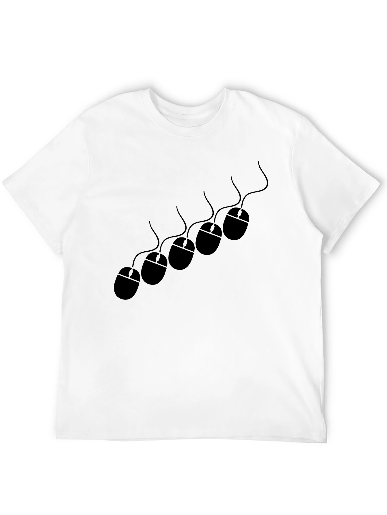 Novelty Mouse Pattern Black T-Shirt