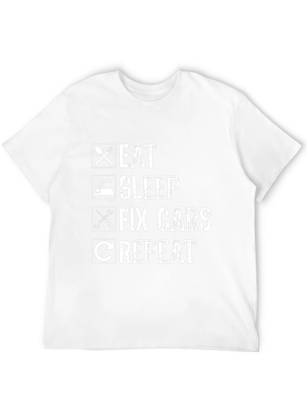 Eat Sleep Fix Cars Repeat Graphic T-Shirt
