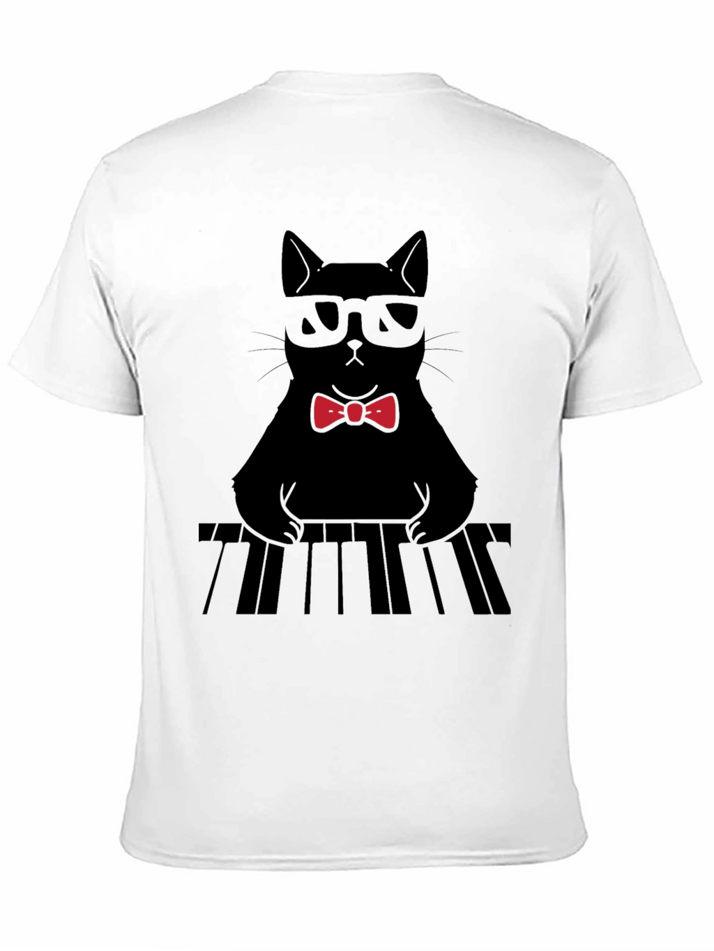 Cat Musician T-Shirt - Cool Cat With Bowtie