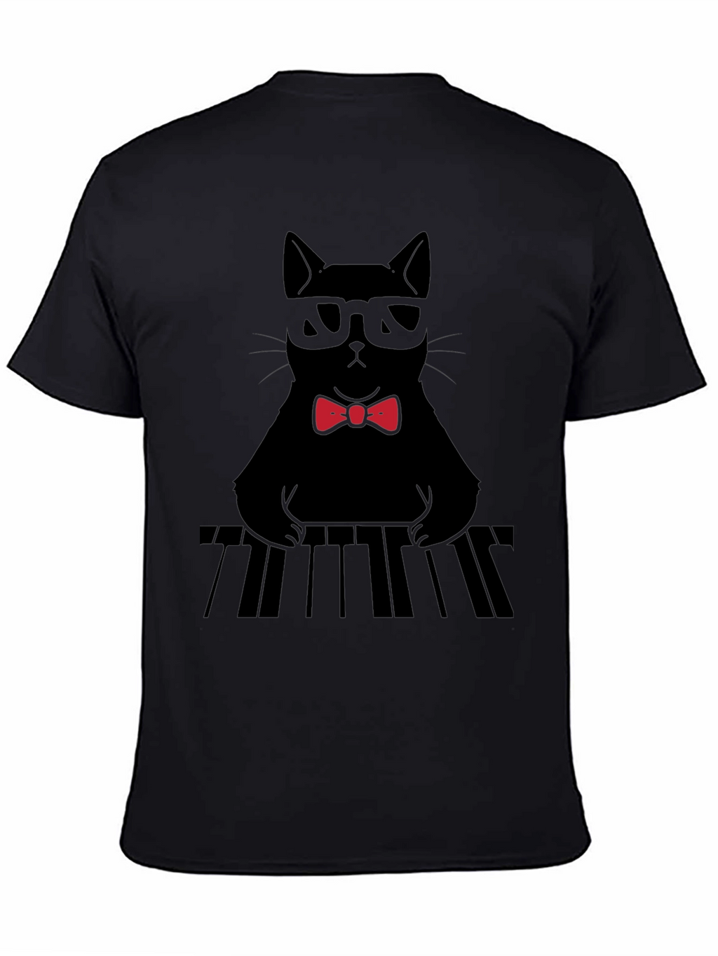 Cat Musician T-Shirt - Cool Cat With Bowtie