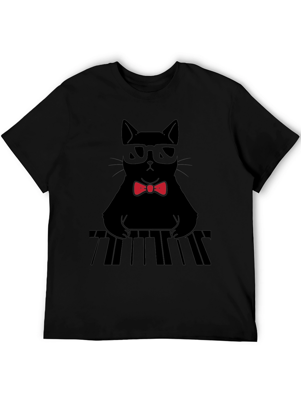Cat Musician T-Shirt - Cool Cat With Bowtie