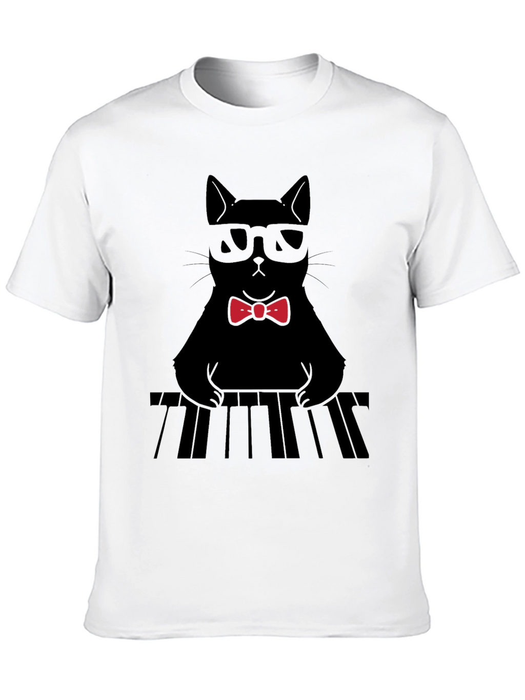 Cat Musician T-Shirt - Cool Cat With Bowtie