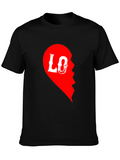 Love Half Heart T-Shirt for Couples - Black