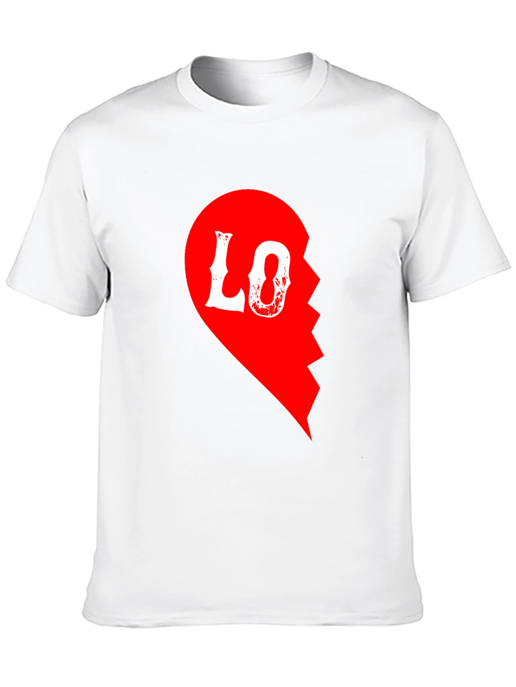 Love Half Heart T-Shirt for Couples - Black