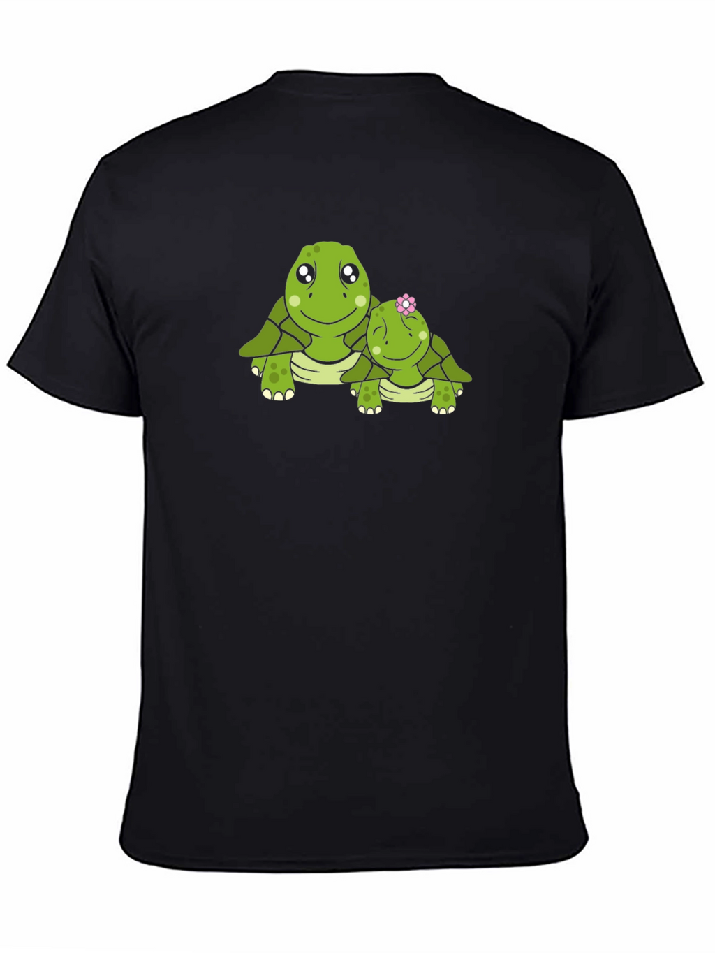 Turtle Mom & Baby Black Graphic Tee