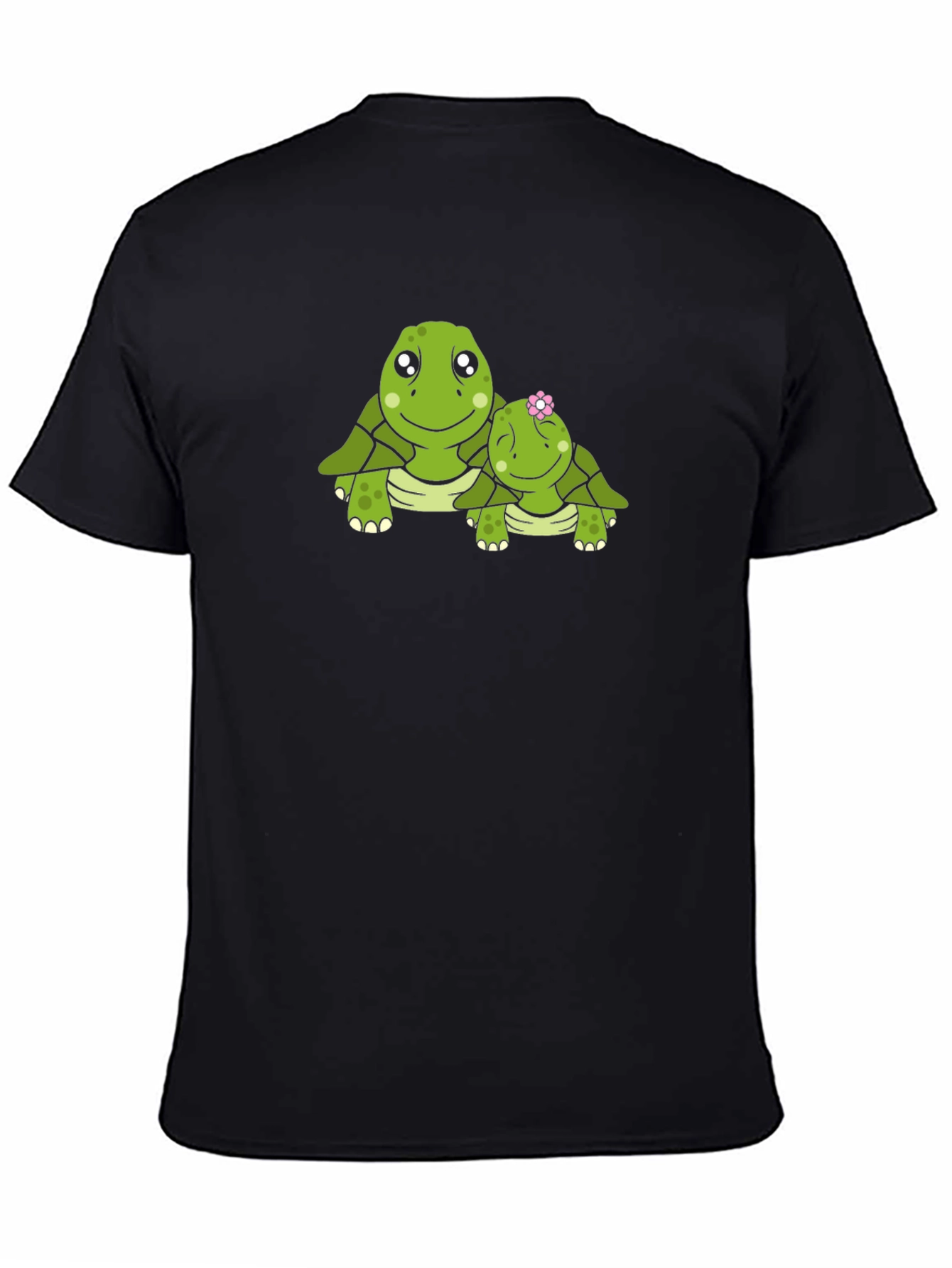 Turtle Mom & Baby Black Graphic Tee