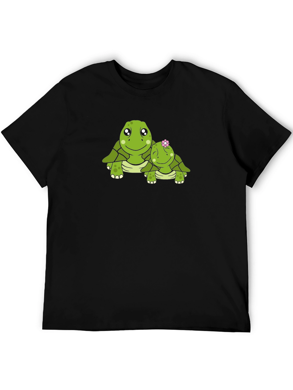 Turtle Mom & Baby Black Graphic Tee