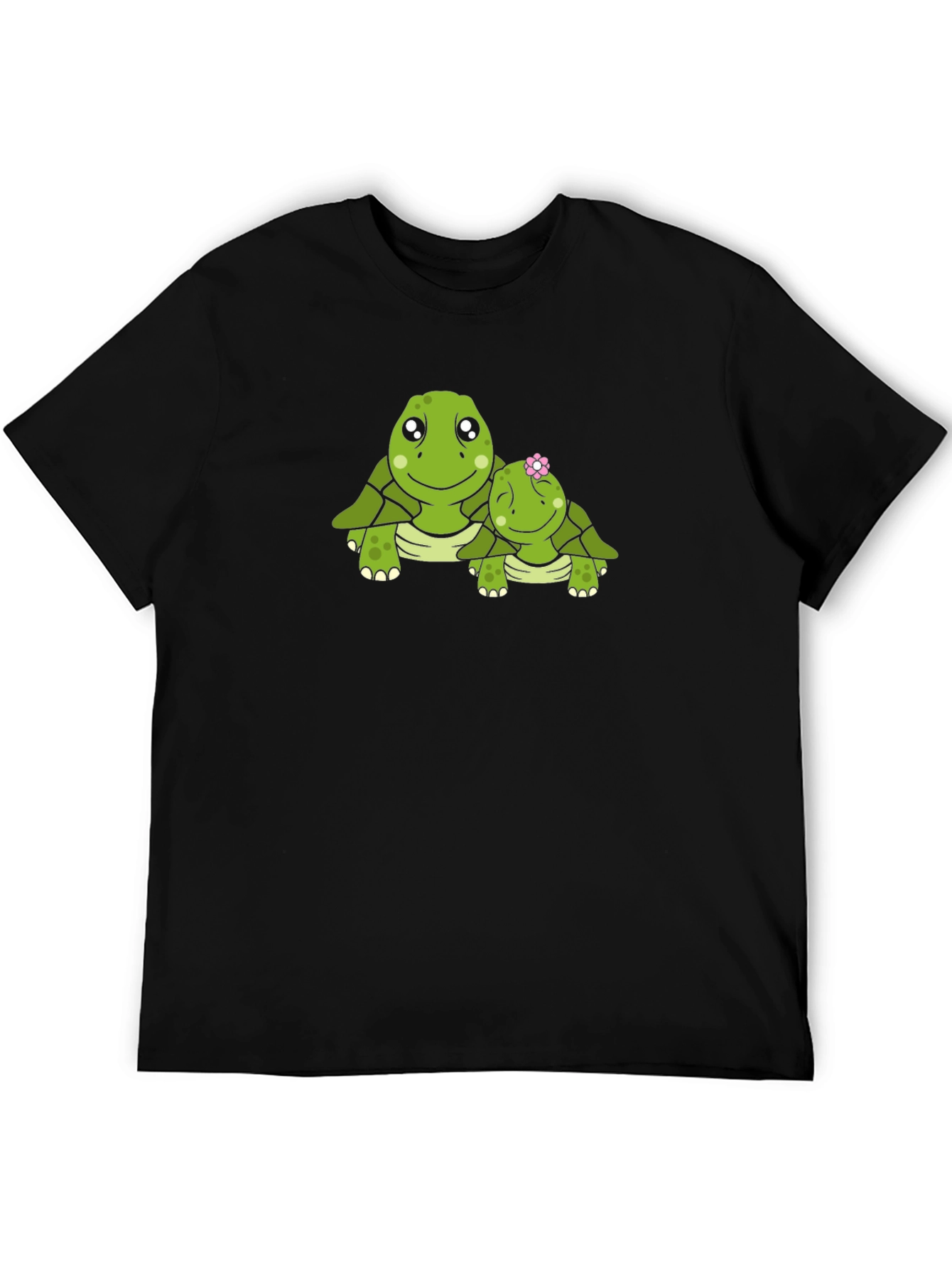 Turtle Mom & Baby Black Graphic Tee