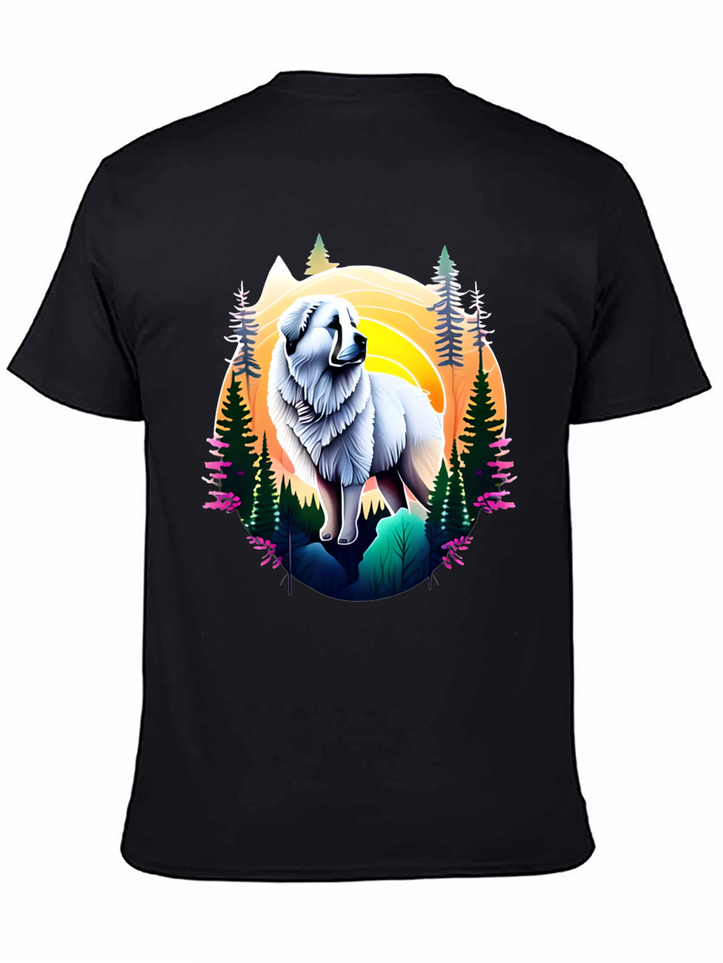 Great Pyrenees Mountain Scene T-Shirt