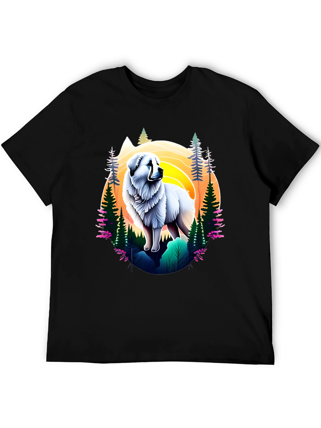 Great Pyrenees Mountain Scene T-Shirt