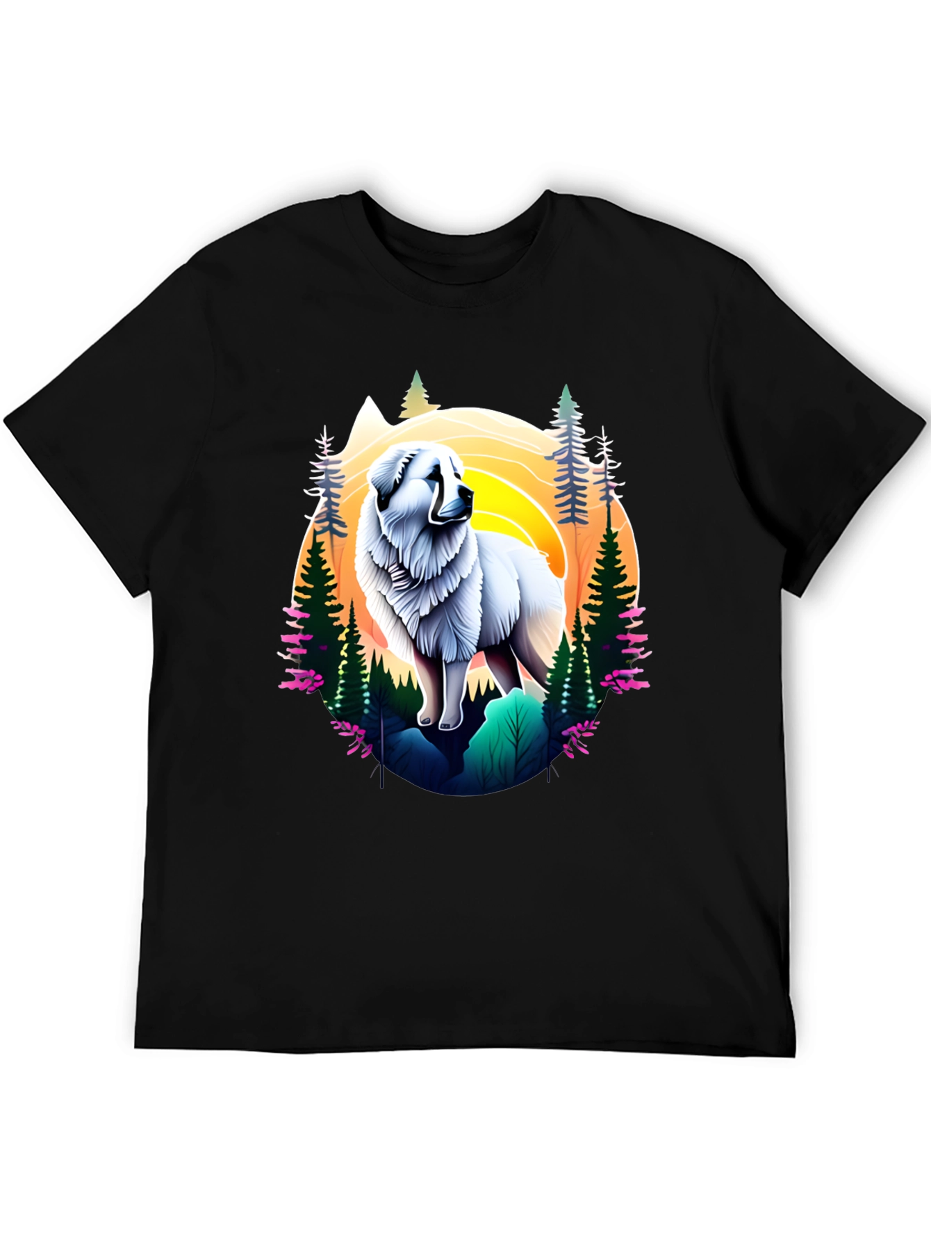 Great Pyrenees Mountain Scene T-Shirt