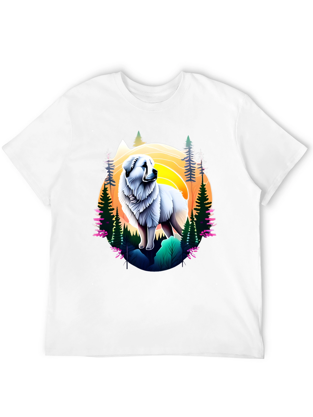 Great Pyrenees Mountain Scene T-Shirt