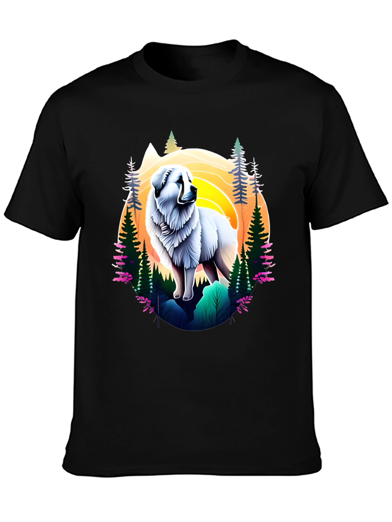 Great Pyrenees Mountain Scene T-Shirt