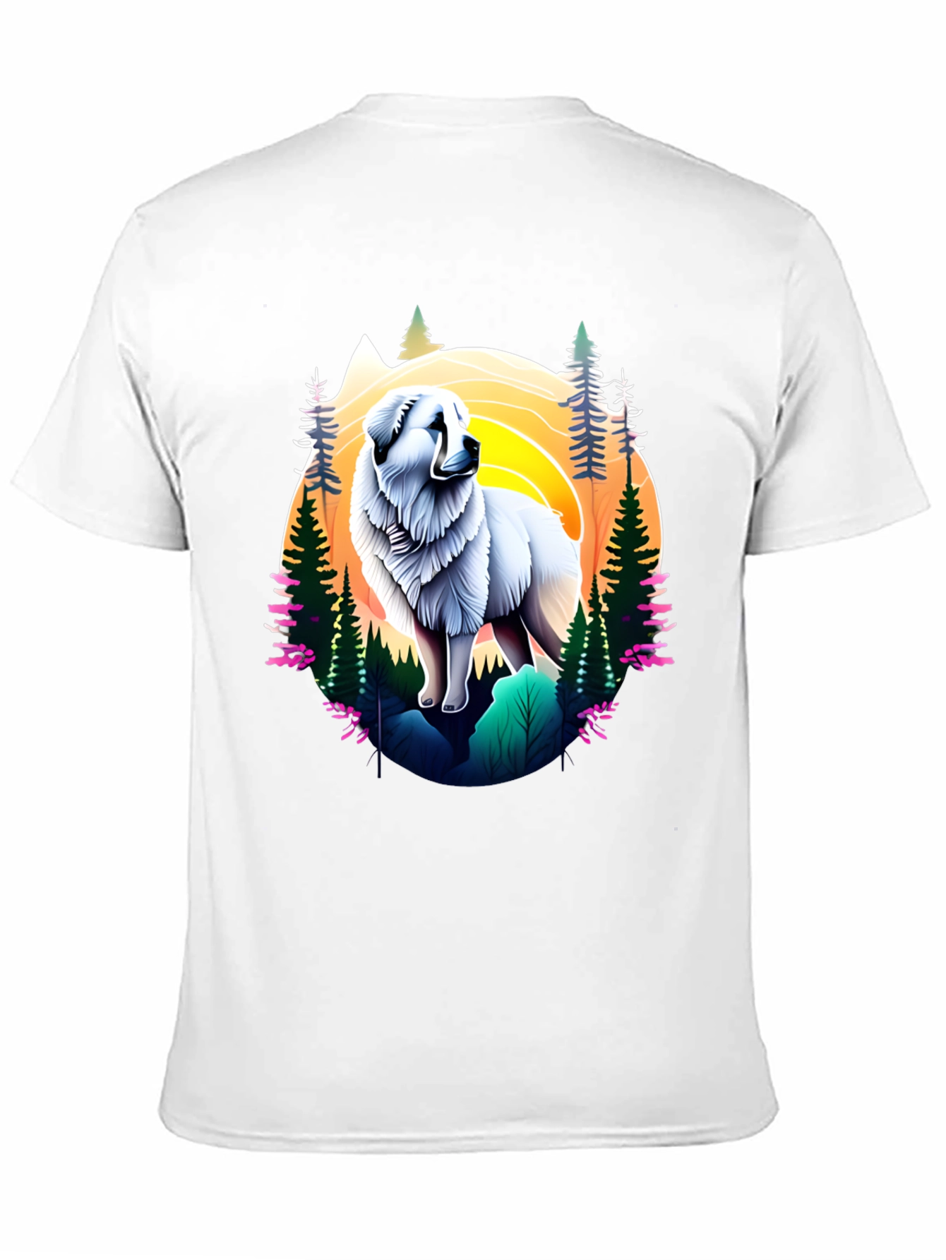 Great Pyrenees Mountain Scene T-Shirt